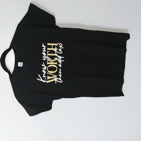 Your Worth Short Sleeve Crew Neck Black T-Shirt - Picture 4 of 4